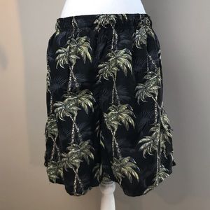 Joe Marlin Black Green Palm Tree Swim Trunks XL